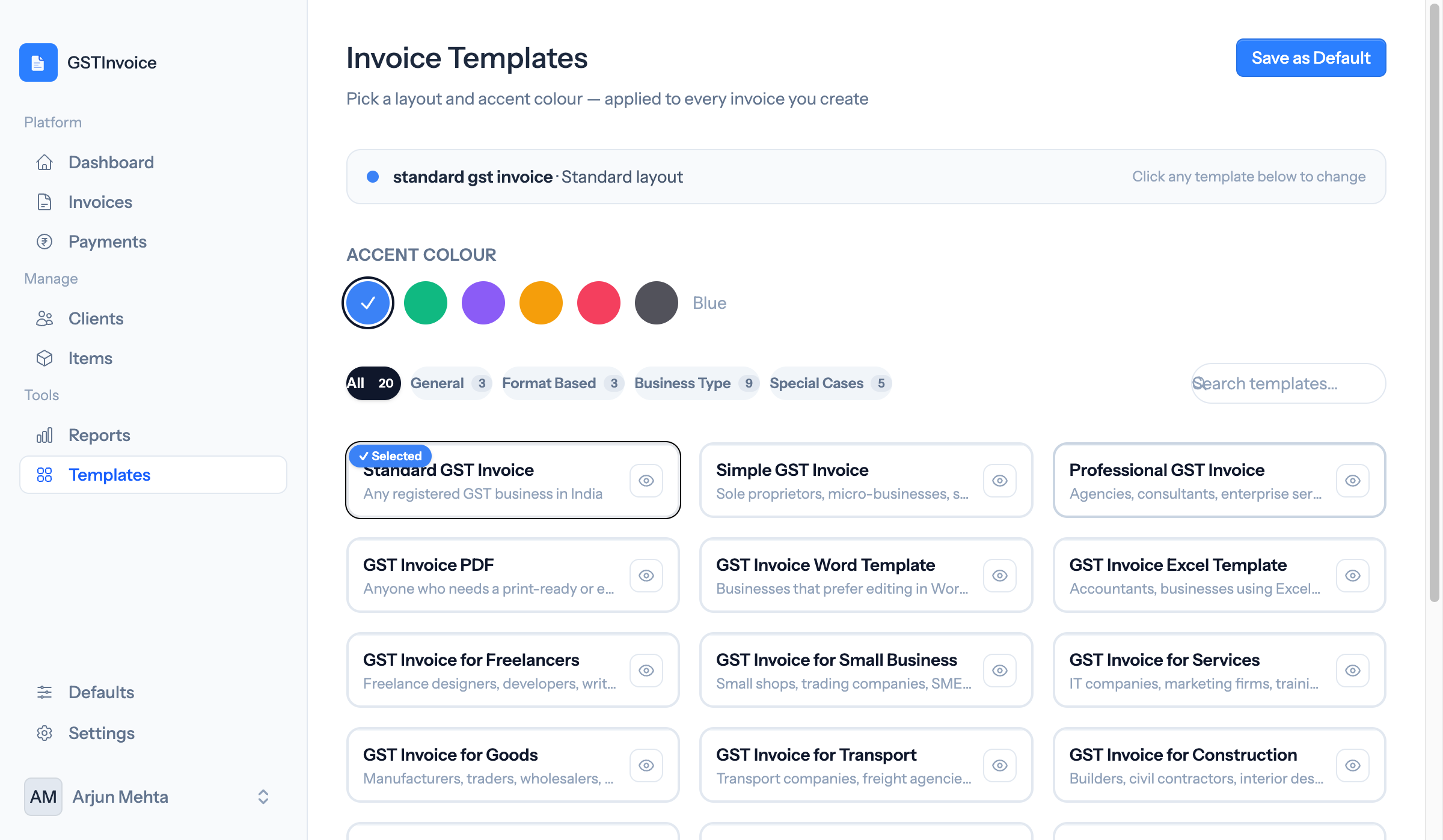 GSTInvoice Templates
